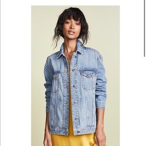 Free People studded denim trucker jacket